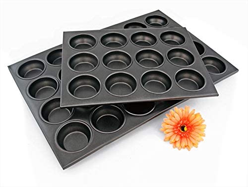 New Star Foodservice 37937 Commercial Grade Aluminum Non-Stick 24-Cup Muffin Pan