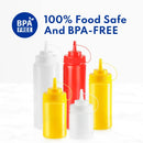 New Star Foodservice 26283 Squeeze Bottles, Plastic, 8 oz, Red, Pack of 6