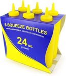 New Star Foodservice 26559 Squeeze Bottles, Plastic, 24 oz, Yellow, Pack of 6