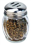 New Star Foodservice 22339 Glass Swirl Cheese & Crushed Red Pepper Shaker with Stainless Steel Slotted Top, 6-Ounce, Set of 12
