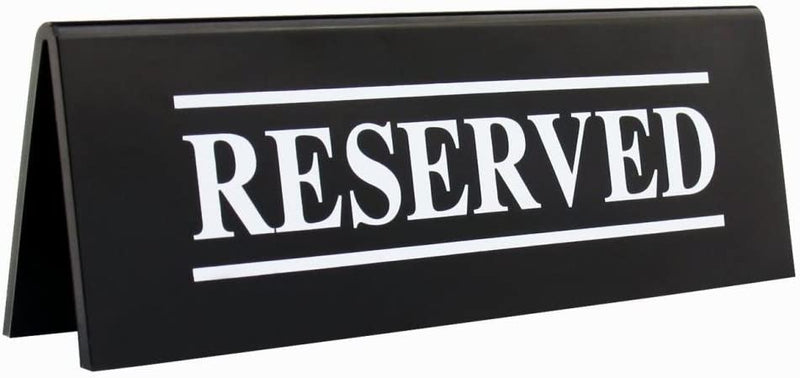 New Star Foodservice 27044 Table Tent Sign, Acrylic, (Reserved), 6"x 1.5", Set of 6