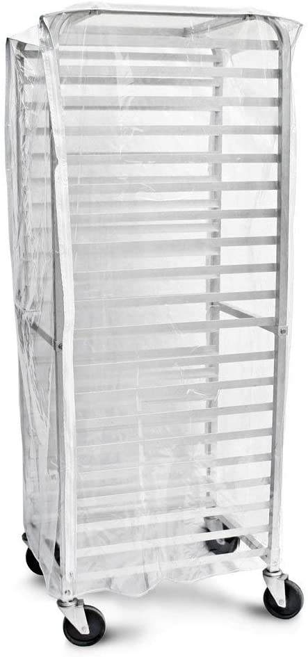 New Star Foodservice 36565 Commercial-Grade Sheet Pan/Bun Pan Rack Cover, Plastic, 20-Tier, 28" L x 23" W x 61" H, Clear