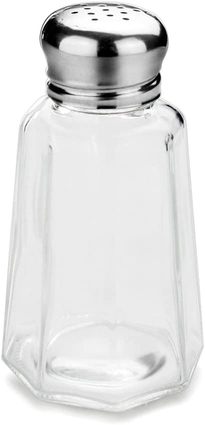 New Star Foodservice 22186 Glass Salt and Pepper Shaker with Stainless Steel Mushroom Top, 2-Ounce, Set of 12