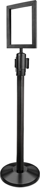 New Star Foodservice 54729 Commercial-Grade Stanchion Top Sign Frames, Black, Sign Sold Separately (Fits 2.5-Inch Post Diameter)