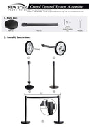 New Star Foodservice 54668 Stainless Steel Stanchion, 36-Inch Height, 6.5-Foot Retractable Belt, Set of 6