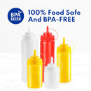 New Star Foodservice 26559 Squeeze Bottles, Plastic, 24 oz, Yellow, Pack of 6