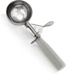 New Star Foodservice 34769 Commercial-Grade Thumb Press Food Disher/Ice Cream Scoop, 18/8 Stainless Steel, 4 oz, Size 8, Grey