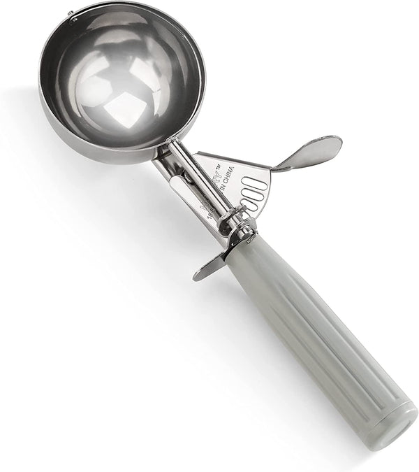 New Star Foodservice 34769 Commercial-Grade Thumb Press Food Disher/Ice Cream Scoop, 18/8 Stainless Steel, 4 oz, Size 8, Grey