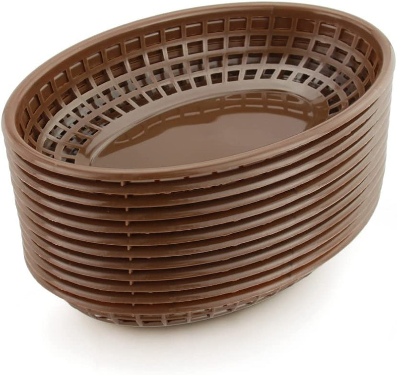 New Star Foodservice 44119 Fast Food Baskets, 9 1/4-Inch x 6-Inch Oval, Set of 36, Brown