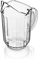 New Star Foodservice 46236 Polycarbonate Plastic Restaurant Water Pitcher with 3 Spouts, 60-Ounce, Clear, Set of 12