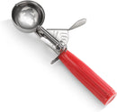 New Star Foodservice 34868 Commercial-Grade Thumb Press Food Disher / Ice Cream Scoop, 18/8 Stainless Steel, 1.75 oz, Size 24, Red