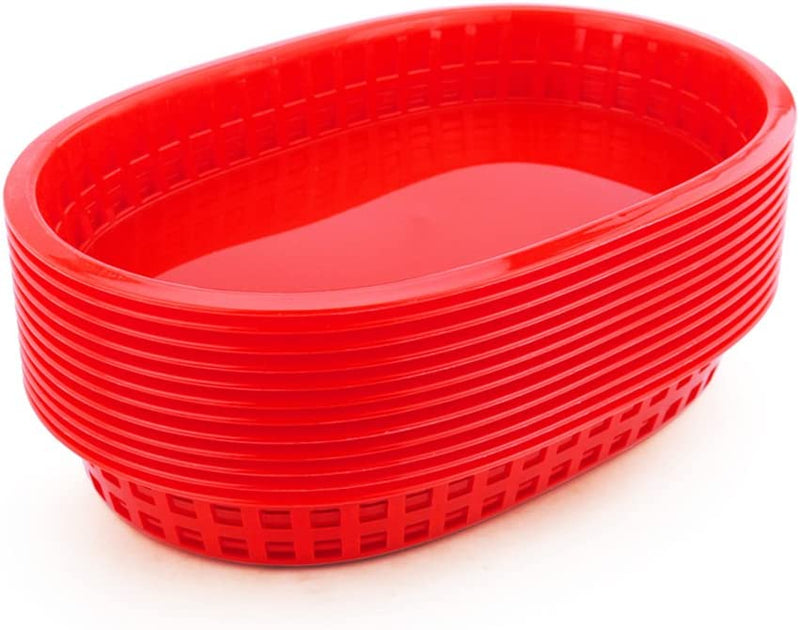 New Star Foodservice 44065 Fast Food Baskets, 10.5 x 7 Inch, Set of 12, Red