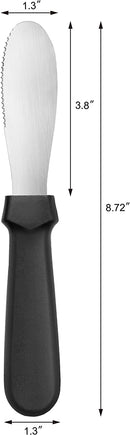 New Star Foodservice 43013 Plastic Handle Butter Spreader, 8.75-Inch, Black, Set of 4