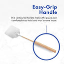 New Star Foodservice 50158 Aluminum Pizza Peel, Wooden Handle, 12 x 14 inch Blade, 26 inch overall