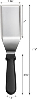 New Star Foodservice 36152 Plastic Handle Heavy Duty Hamburger Turner/Spatula with Cutting Edge, 11.5-Inch, Black
