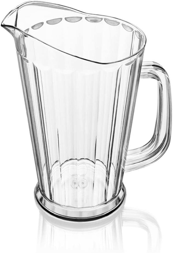 New Star Foodservice 46151 Polycarbonate Plastic Tapered Style Restaurant Water Pitcher, 60-Ounce, Clear, Set of 12