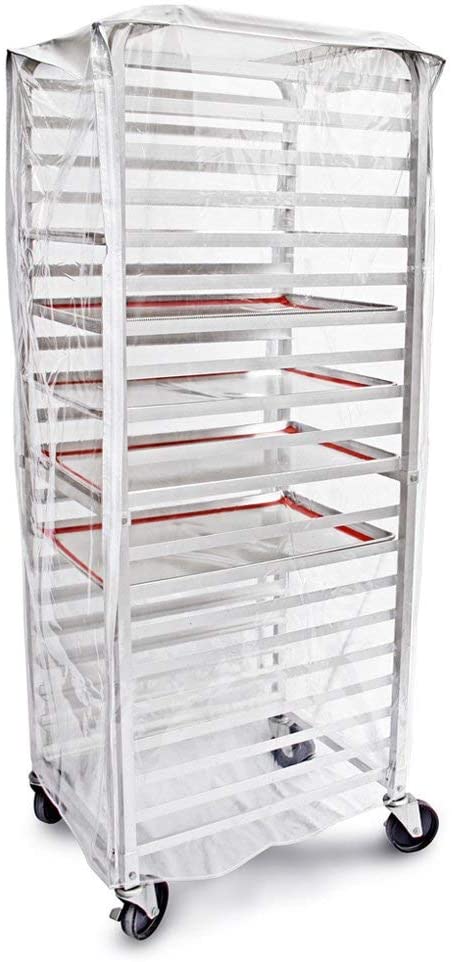 New Star Foodservice 36565 Commercial-Grade Sheet Pan/Bun Pan Rack Cover, Plastic, 20-Tier, 28" L x 23" W x 61" H, Clear