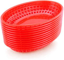 New Star Foodservice 44164 Fast Food Baskets, 9 1/4-Inch x 6-Inch Oval, Set of 12, Red