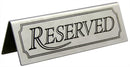New Star Foodservice 26894 Stainless Steel Tent Sign (Reserved), 4.75"x 1.75", Set of 2