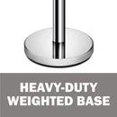 New Star Foodservice 54668 Stainless Steel Stanchion, 36-Inch Height, 6.5-Foot Retractable Belt, Set of 6
