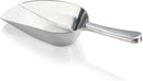 New Star Foodservice 34646 One-Piece Cast Aluminum Flat Bottom Bar Ice Flour Utility Scoop, 2-Ounce, Silver