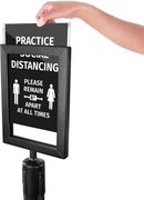 New Star Foodservice 54729 Commercial-Grade Stanchion Top Sign Frames, Black, Sign Sold Separately (Fits 2.5-Inch Post Diameter)
