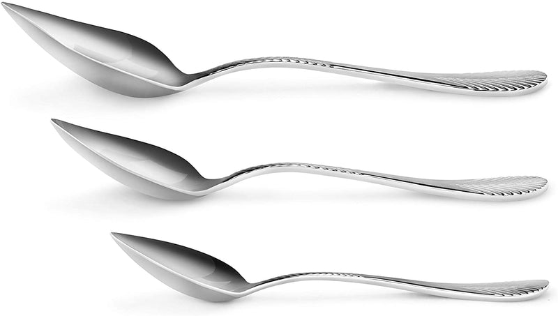 New Star Foodservice 1029031 Stainless Steel Precision Decorating Spoons/Saucier Spoons with Tapered Spout, Set of 3, 7-Inch, 8-Inch, 9-Inch