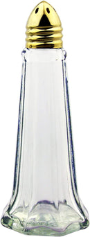 New Star Foodservice 22438 Glass Tower Salt and Pepper Shaker with Gold Plated Top, 1-Ounce, Set of 12