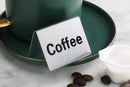 New Star Foodservice 27051 Stainless Steel Table Tent Sign, (Coffee), 2"x 2", Set of 2