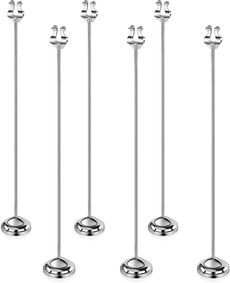 New Star Foodservice 27792 Stainless Steel Table Number Holder/Heavy Casting Base, Set of 6, 12-Inch