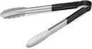 New Star Foodservice 35742 12-Inch Utility Spring Tongs, Stainless Steel, Vinyl Coated, Set of 12, Black