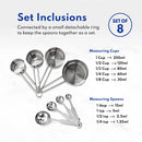 New Star Foodservice 42917 Stainless Steel 8-Piece Measuring Cups and Spoons Combo Set