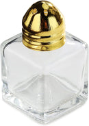 New Star Foodservice 22223 Glass Cube Mini Salt and Pepper Shaker with Gold Plated Top, 0.5-Ounce, Set of 48