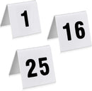 New Star Foodservice 26757 Double Side Plastic Table Number Card, 1-25, 1.7" x 2" Inch, White