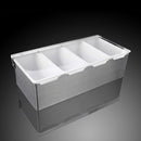 New Star Foodservice 48025 Stainless Steel Condiment Dispenser with 4 Compartments