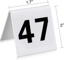 New Star Foodservice 26764 Double Sided Plastic Table Numbers, 26-50, Acrylic, White, 1.7" x 2"