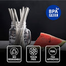 New Star Foodservice 1028645 Individually Wrapped Biodegradable Paper Drinking Straws, 500-Pack, White