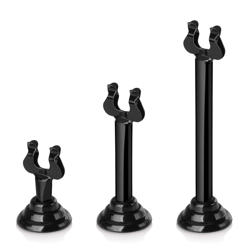 New Star Foodservice 27754 Triton/Ring-Clip Number Holder/Number Stand/Place Card Holder, Set of 12, 3-Inch, Black