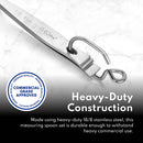 New Star Foodservice 43129 18/8 Stainless Steel Measuring Spoons (Set of 5), Silver