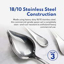 New Star Foodservice 1029031 Stainless Steel Precision Decorating Spoons/Saucier Spoons with Tapered Spout, Set of 3, 7-Inch, 8-Inch, 9-Inch