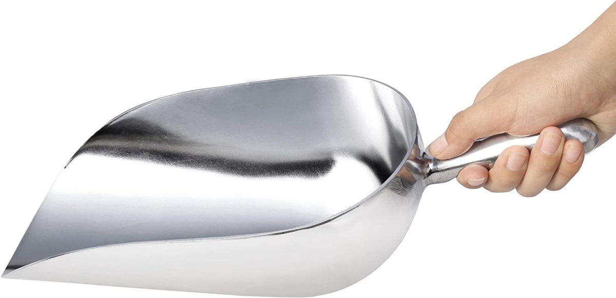 New Star Foodservice 18-Ounce Stainless Steel Bar Ice & Utility Scoop - Commercial Grade, Dishwasher Safe