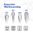 New Star Foodservice 58840 Stainless Steel Rose Pattern 3 Piece Flatware Set, Service for 12, Silver