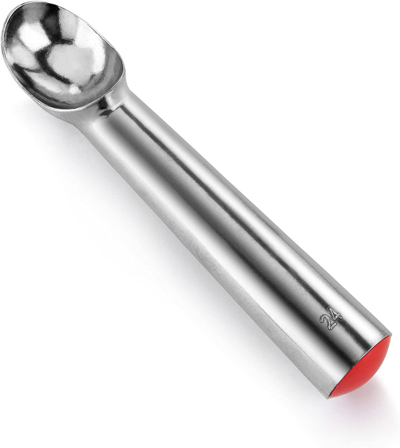 New Star Foodservice 34769 Commercial-Grade Thumb Press Food Disher/Ice  Cream Scoop, 18/8 Stainless Steel, 4 oz, Size 8, Grey