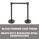 New Star Foodservice 54644 Black Powder Coated Stanchions, 36" Height, 6.5' Retractable Belt, Set of 6