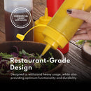 New Star Foodservice 26580 Plastic Squeeze Bottles with caps, Wide Mouth, 24 oz, Yellow, Pack of 6