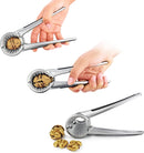 New Star Foodservice 27990 Die Cast Zinc Alloy Nutcracker Walnut Clamp Plier with Soft Rubber Grips, Silver