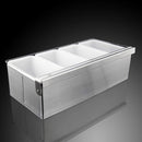 New Star Foodservice 48025 Stainless Steel Condiment Dispenser with 4 Compartments