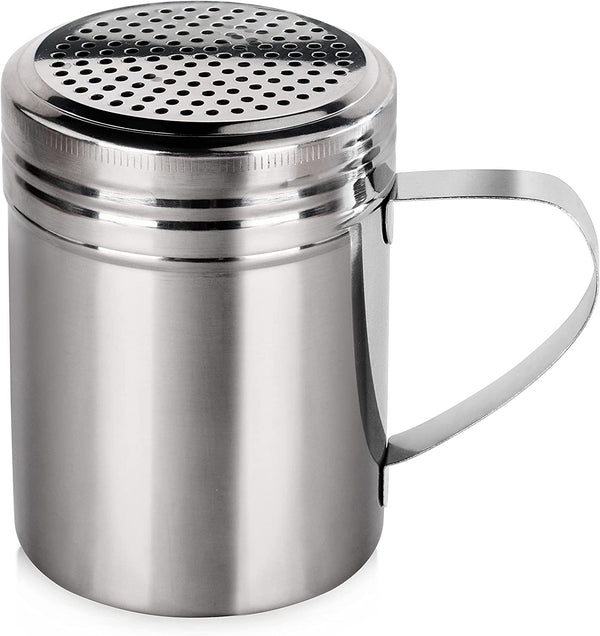 New Star Foodservice 28485 Stainless Steel Dredge Shaker with Handle, 10-Ounce, Set of 2