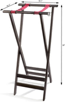 New Star 20038 Mahogany Finish Solid Birchwood Tray Stand, 38-Inch, Brown