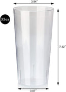 New Star Foodservice 46502 Tumbler Beverage Cup, Stackable Cups, Break-Resistant Commercial SAN Plastic, 32 oz, Clear, Set of 12